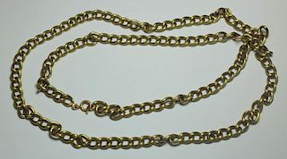 JEWELRY. Italian 18kt Gold Chain Link Necklace.