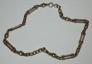 JEWELRY. English 9ct Gold Necklace.