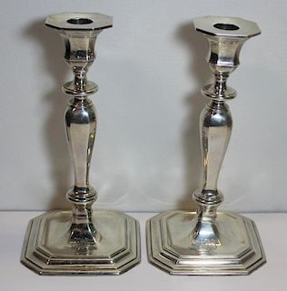 STERLING. Pair of Tiffany & Co. Candlesticks.
