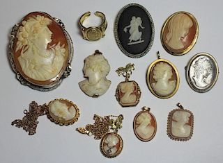 JEWELRY. Assorted Grouping of Cameo Jewelry.