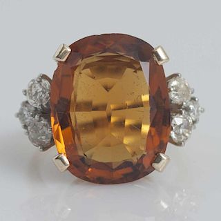 14k Citrine Diamond Ring