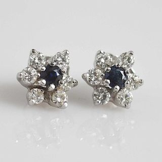 Sapphire Diamond 14k Earrings