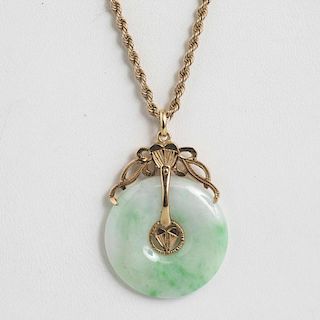 Chinese Jade 14k Necklace
