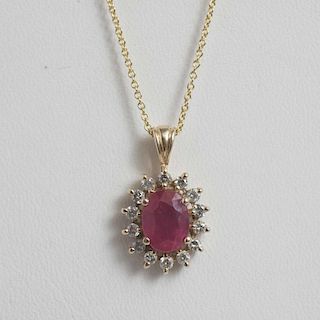 Composite Ruby 14k Necklace