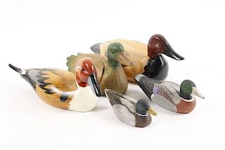 Collection of 5 Decorative Duck Decoys