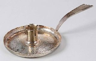 Hammered Silver Chamberstick