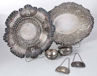 Six Pieces English Silver Table Items