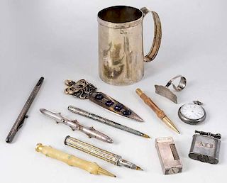 Twelve Assorted Items, Mostly Silver