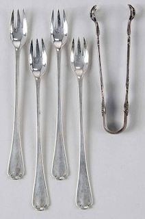 Five Pieces Tiffany Sterling Flatware
