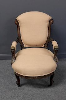 Victorian Walnut Renaissance Revival Parlour Chair