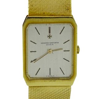 Man's Vintage Vacheron Constantin Geneve 18 Karat Yellow Gold Bracelet Watch with Manual Movement