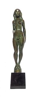A Bronze Figure, after Mario Joseph Korbel, Height of bronze 18 1/2 inches.