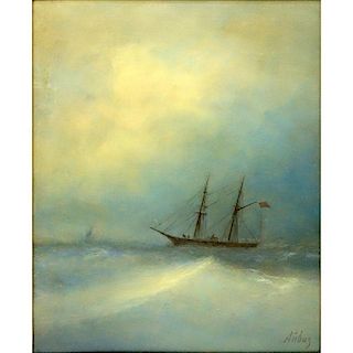 Attributed to: Ivan Konstantinovich Aivazovsky, Russian (1817-1900) Oil on Artist Board