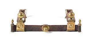 A French Empire Brass and Iron Fire Fender Width 26 inches.