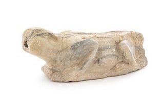 An Egyptian Marble Figure of a Crocodile Length 12 1/2 inches.