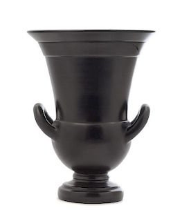 An Italian Black-Fired Urn Height 9 inches.