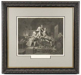 Engraving After Hogarth, "Charity in the Cellar"