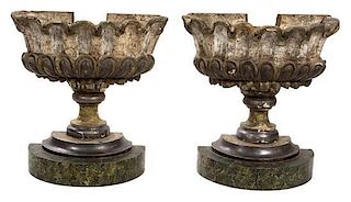 A Pair of Italian Cast Resin Campagna-Form Jardinieres Height 28 inches.