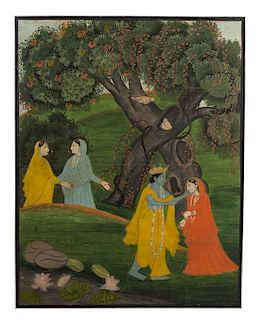 Artist Unknown, (Indian, 20th Century), Royal Couple in Landscape