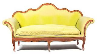An Italian Rococo Style Painted Sofa Height 53 x width 87 x depth 28 inches.