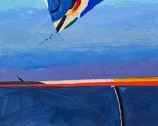 Donald Hamilton Fraser, (American/English, 1929-2009), Landscape with Kite, Opus 194