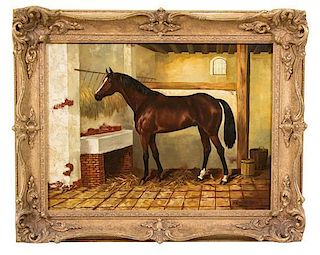Henri Braun, (French, circa 1900), Two Works, Horses in the Stable