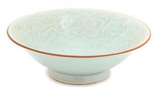A Chinese Celadon Bowl Diameter 8 inches.