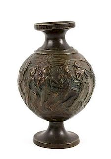 Persian Bronze Small Figural Vase