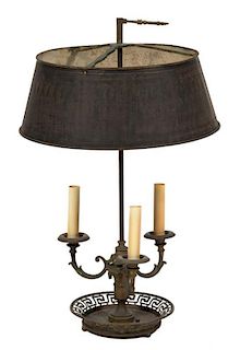 A Louis XVI Gilt Metal Bouillotte Lamp Height 11 inches.