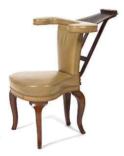 A Georgian Walnut Reading Chair Height 35 inches.