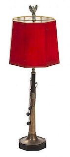 An English Brass Table Lamp Height 36 inches.