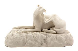 A Continental Bisque Porcelain Figure Width 7 1/2 inches.
