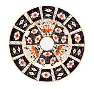 A Collection of Royal Crown Derby Porcelain Plates Diameter of largest 10 1/2 inches.