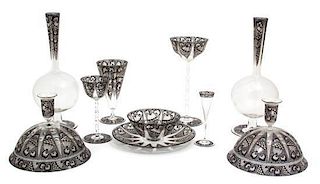 A Collection of Crystal Stemware Height of tallest 9 1/4 inches.