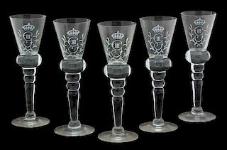 A Group of English Glass Articles Width of salts 4 inches.