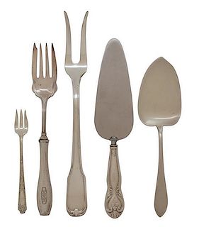 An Assembled Collection of Silver-Plate Flatware Serving Pieces