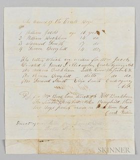 Handwritten Letter to "Rev. E.T. Perry, Manual L School, Shawnee Nation," from the "Post Office for Indian Boys,"