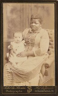 Carte-de-visite Depicting a Black Nanny Holding a White Baby
