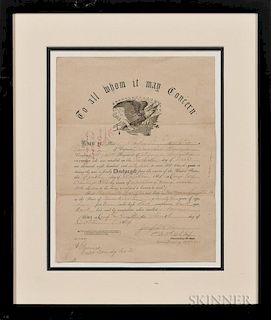 Military Discharge Paper for an African American Soldier