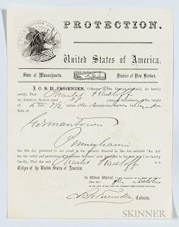 Protection Document for African American Seaman Charles Radcliff