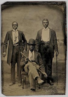 Tintype Depicting Three African American Gentlemen