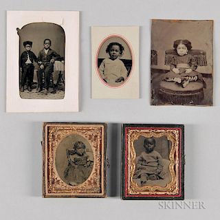 Five Tintypes Depicting African American Children