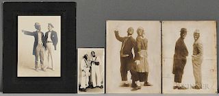 Four Photos of Characters in Blackface.  Estimate $150-250