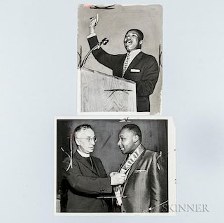 Two Martin Luther King, Jr. Press Photos.  Estimate $200-250
