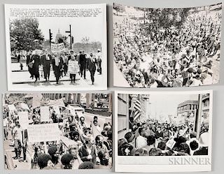 Eight Civil Rights Press Photographs of Protesters.  Estimate $400-600