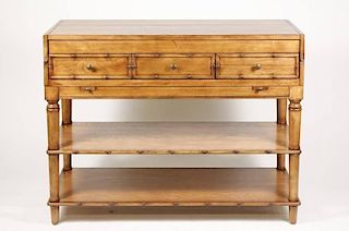 Simulated Bamboo Drop Front Sideboard