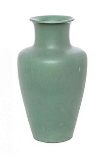 A Teco Pottery Vase, Height 20 inches.