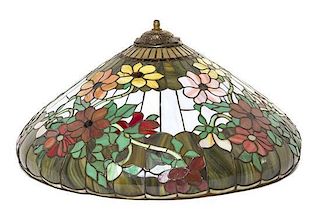 A Wilkinson Leaded Glass Shade, Diameter 15 inches.