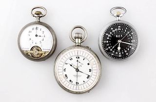 Group of 3 WWII Era Pocket Watches, 2 Military