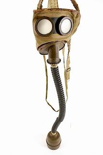 French World War II Gas Mask w/ Canister